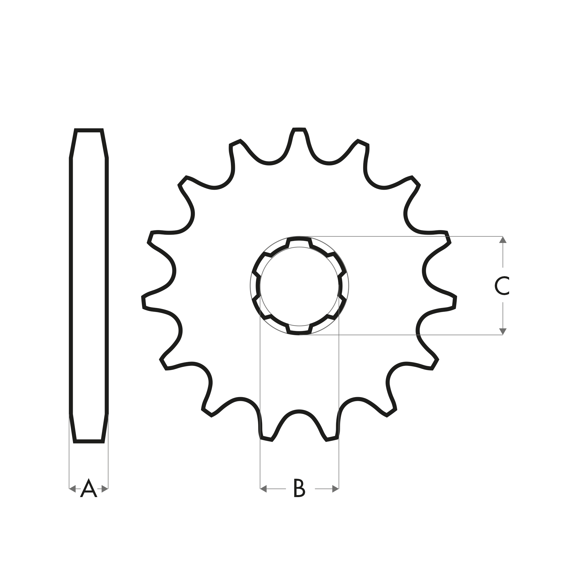 Sprocket, front, 15 teeth - 2