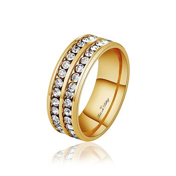 Ring Double Eternity Gold - 18K forgyldt Evigheds CZ