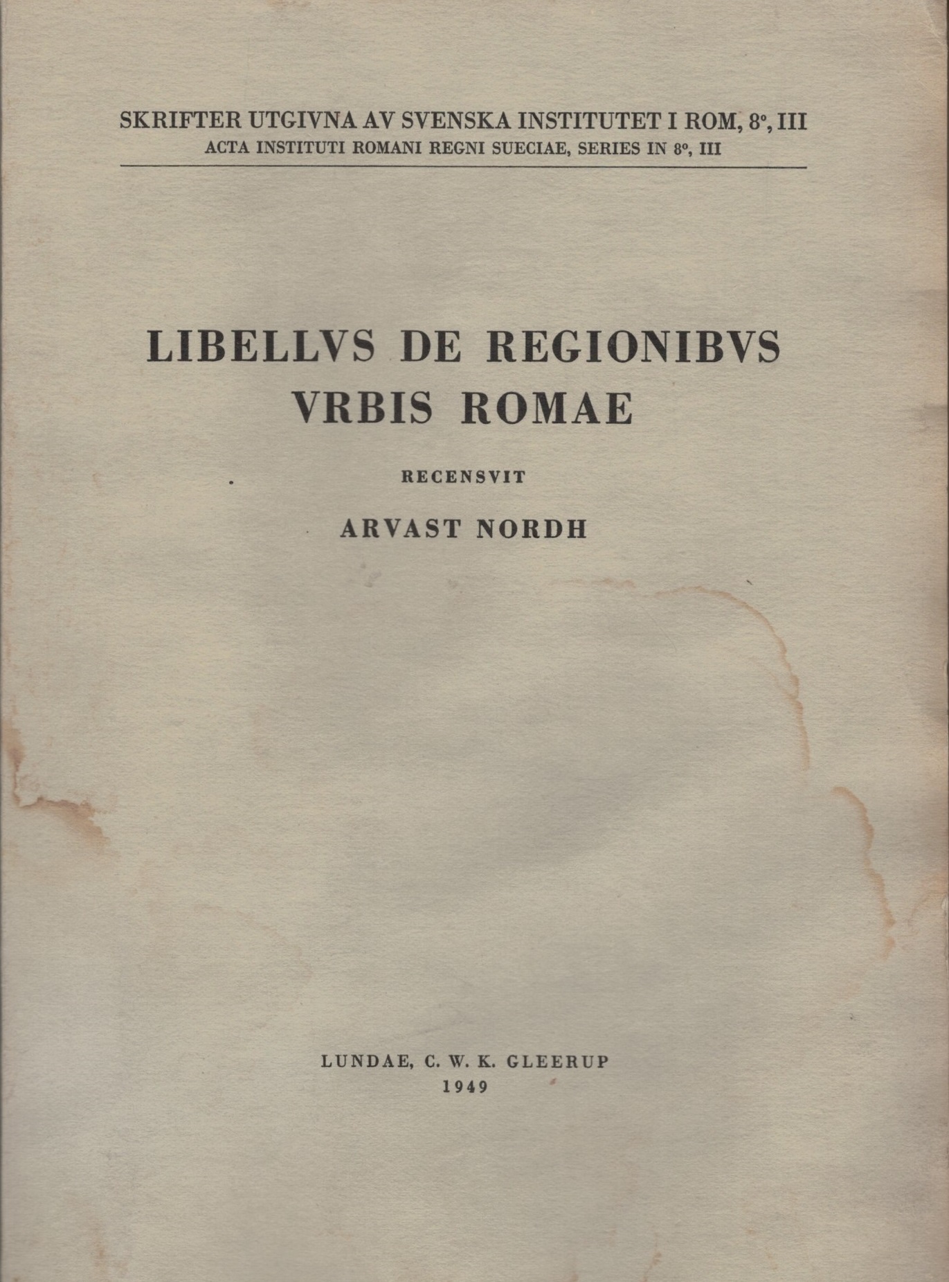 Libellus de regionibus urbis Romae.