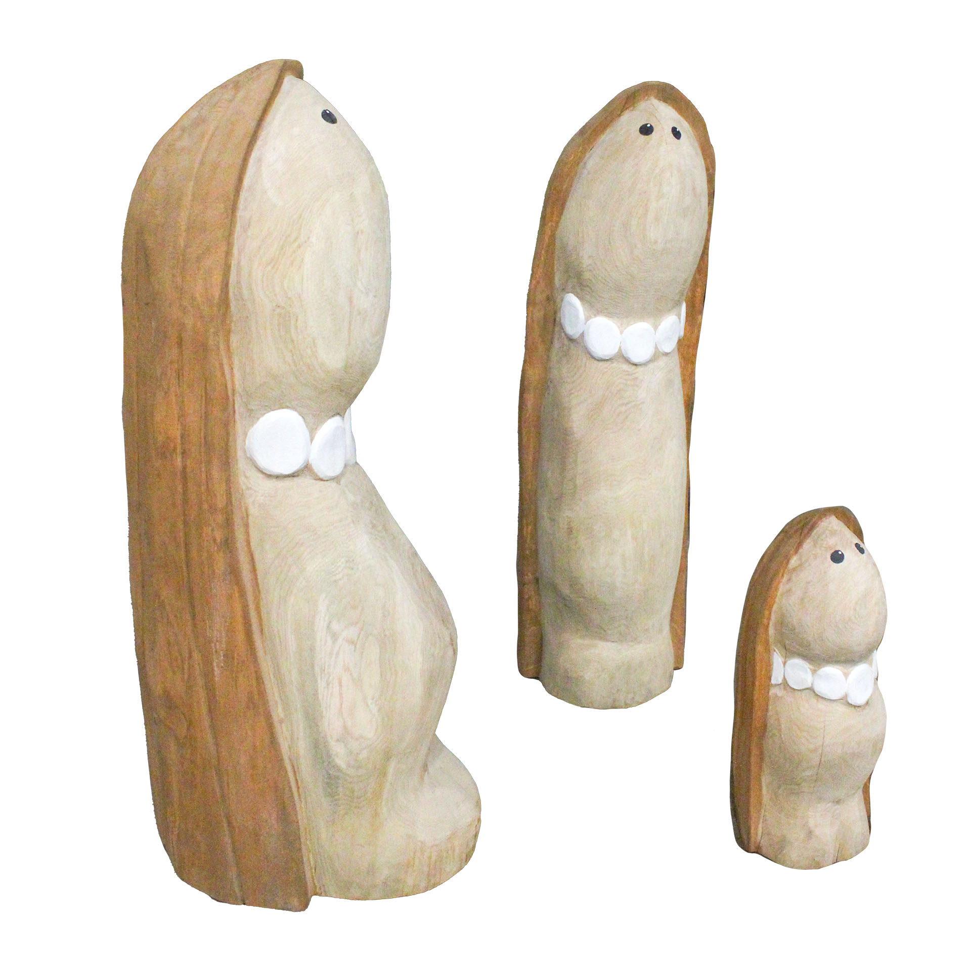 Träskulptur Trollfamilj