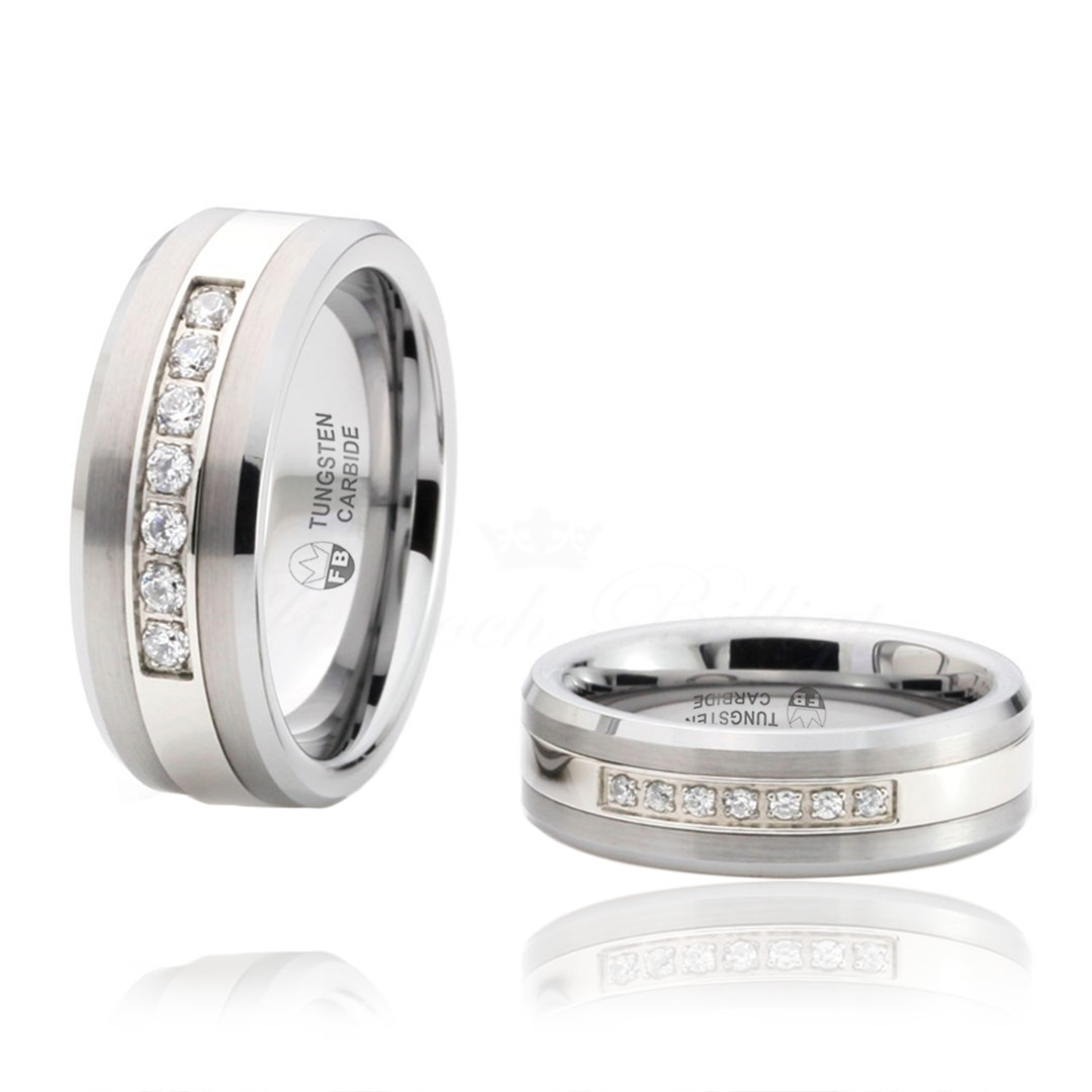 Ring FB2000 Whitestone - Tungsten 7pcs. AAA Zircon 8mm - 2