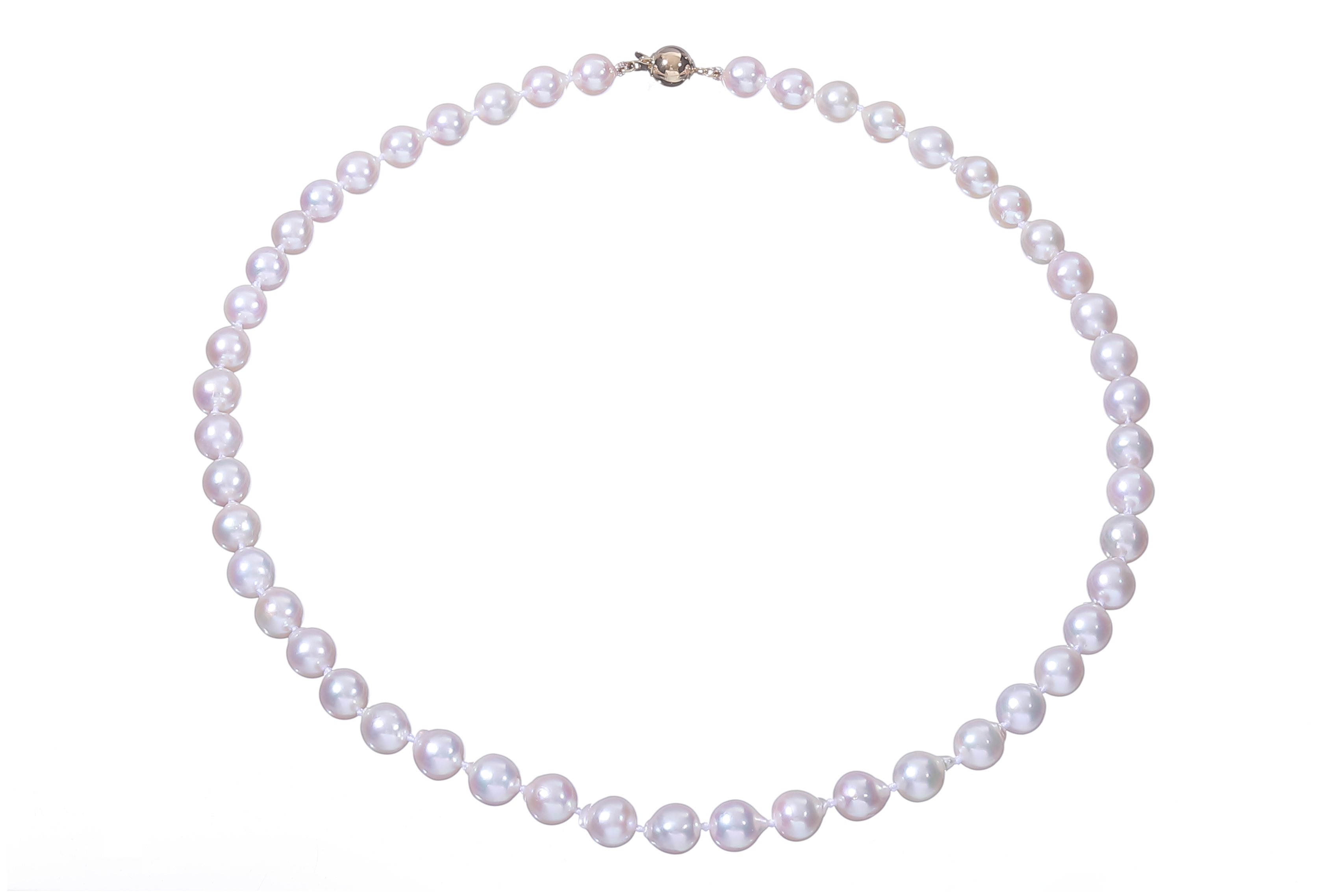 Halskette aus Akoya-Zuchtperlen in Standardqualität mit Goldverschluss 7–7.5 mm - 4