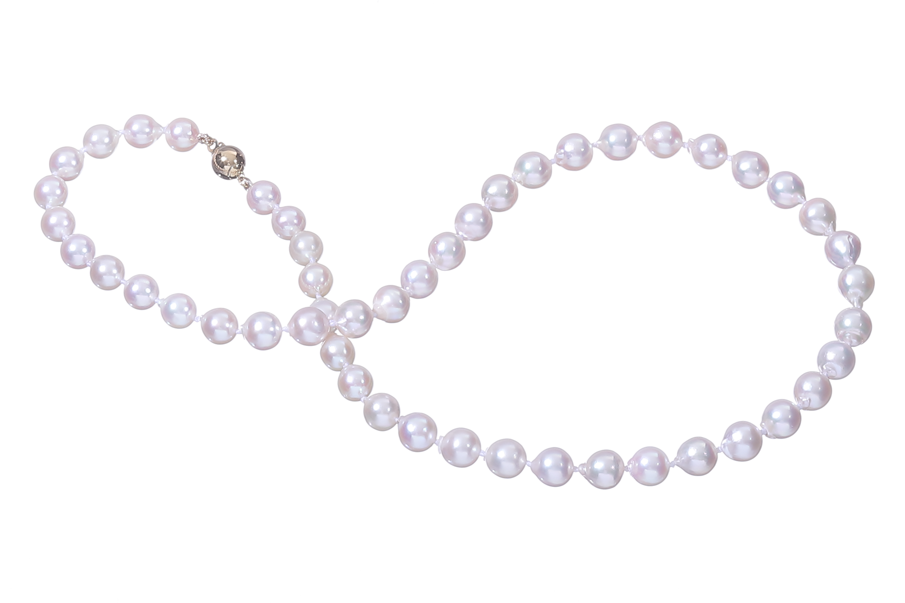 Halskette aus Akoya-Zuchtperlen in Standardqualität mit Goldverschluss 7–7.5 mm - 3