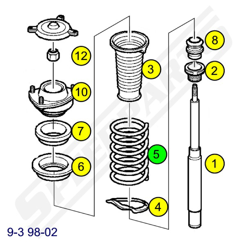 Coil spring 9-3  front - 2