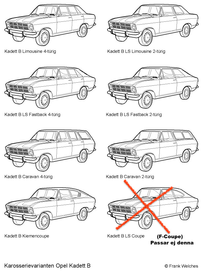 Skärmkant  bak-Kadett B - 2