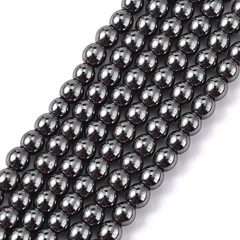 Hematit 4,5 mm rund hel sträng
