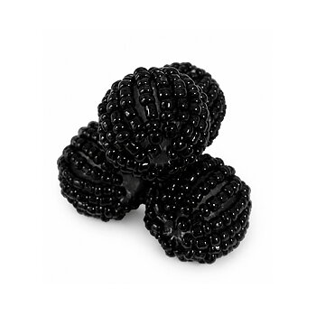Akrylpärla pärlklädd boll 20 mm svart 4 st
