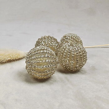 Akrylpärla pärlklädd boll 20 mm klar/silver 4 st