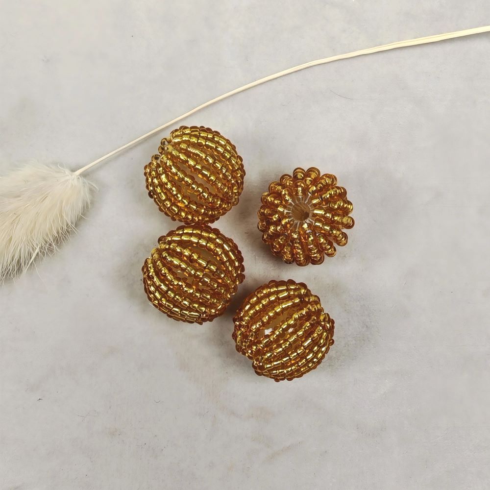 Akrylpärla pärlklädd boll 20 mm guld 4 st