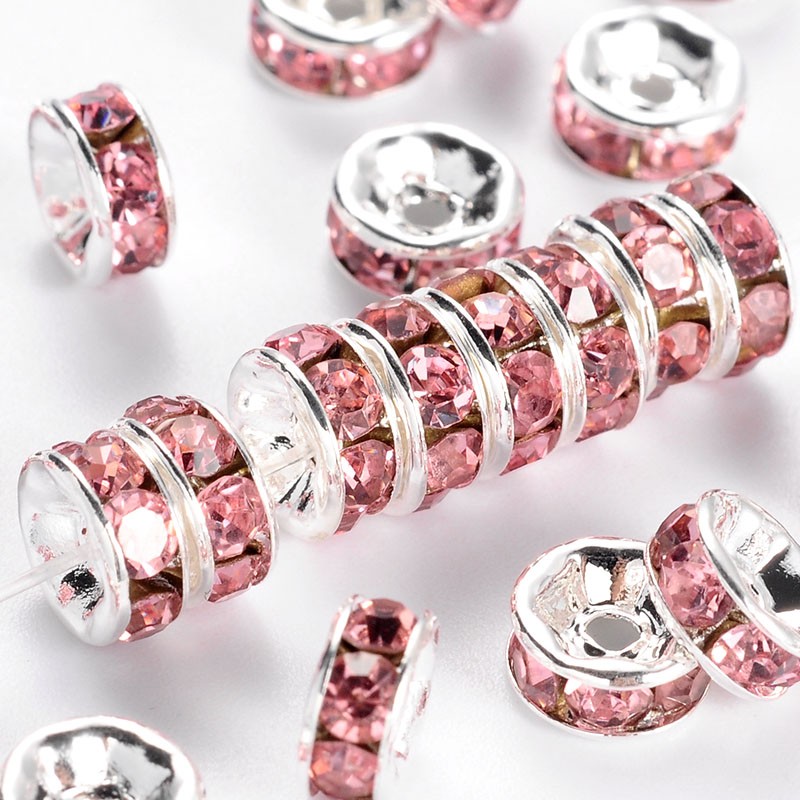 strass rondelle 6mm pink - 2