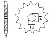 Ketjuratas edessä Yamaha / Suzuki 16 hammasta - 3