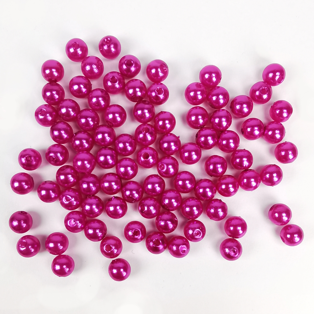 Akrylpärla rund 6 mm magenta 180 st - 2