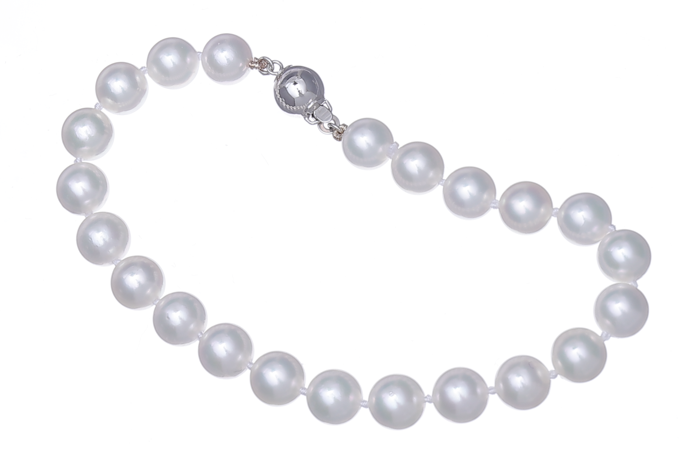 AAA-Quality Akoya pearl bracelet set with white gold clasp 7.5-8mm - 4