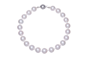 Akoya pearl bracelet set with white gold clasp 7-7.5mm