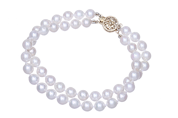 Double strands Akoya pearl bracelet set with gold clasp 5.5-6mm