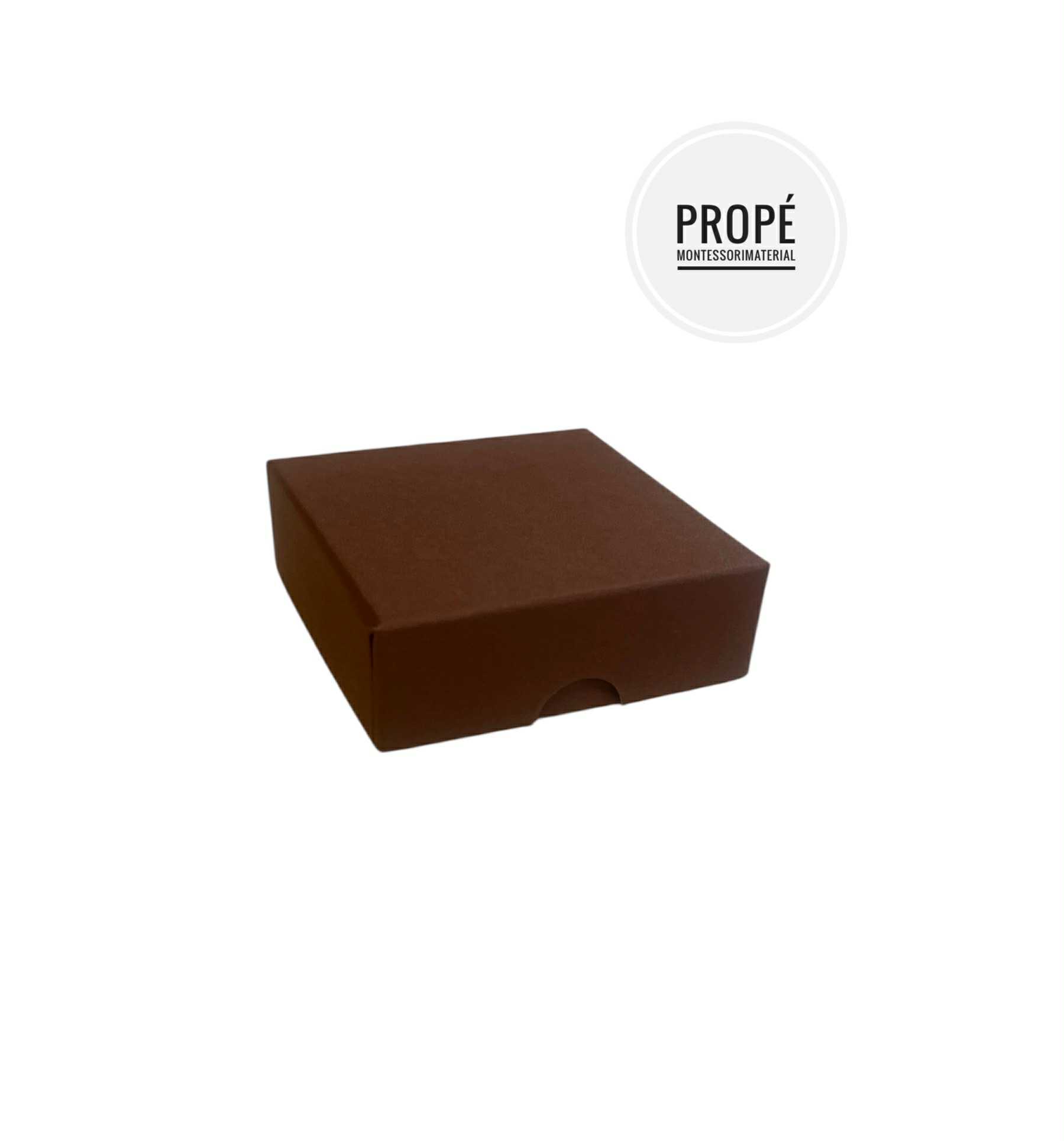 Montessoriask 70 x 70 mm, brun