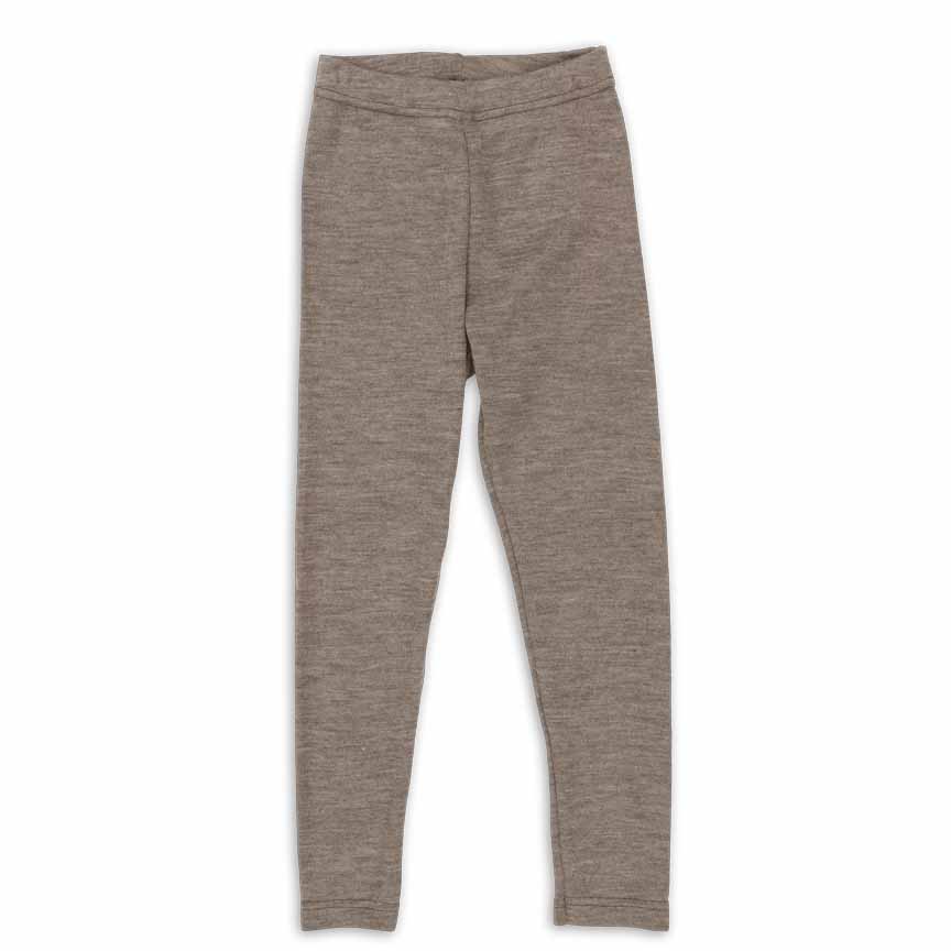 Engel Natur ullsilke byxor /  leggings i GOTS-certifierede  - Walnut- liggande framifrån