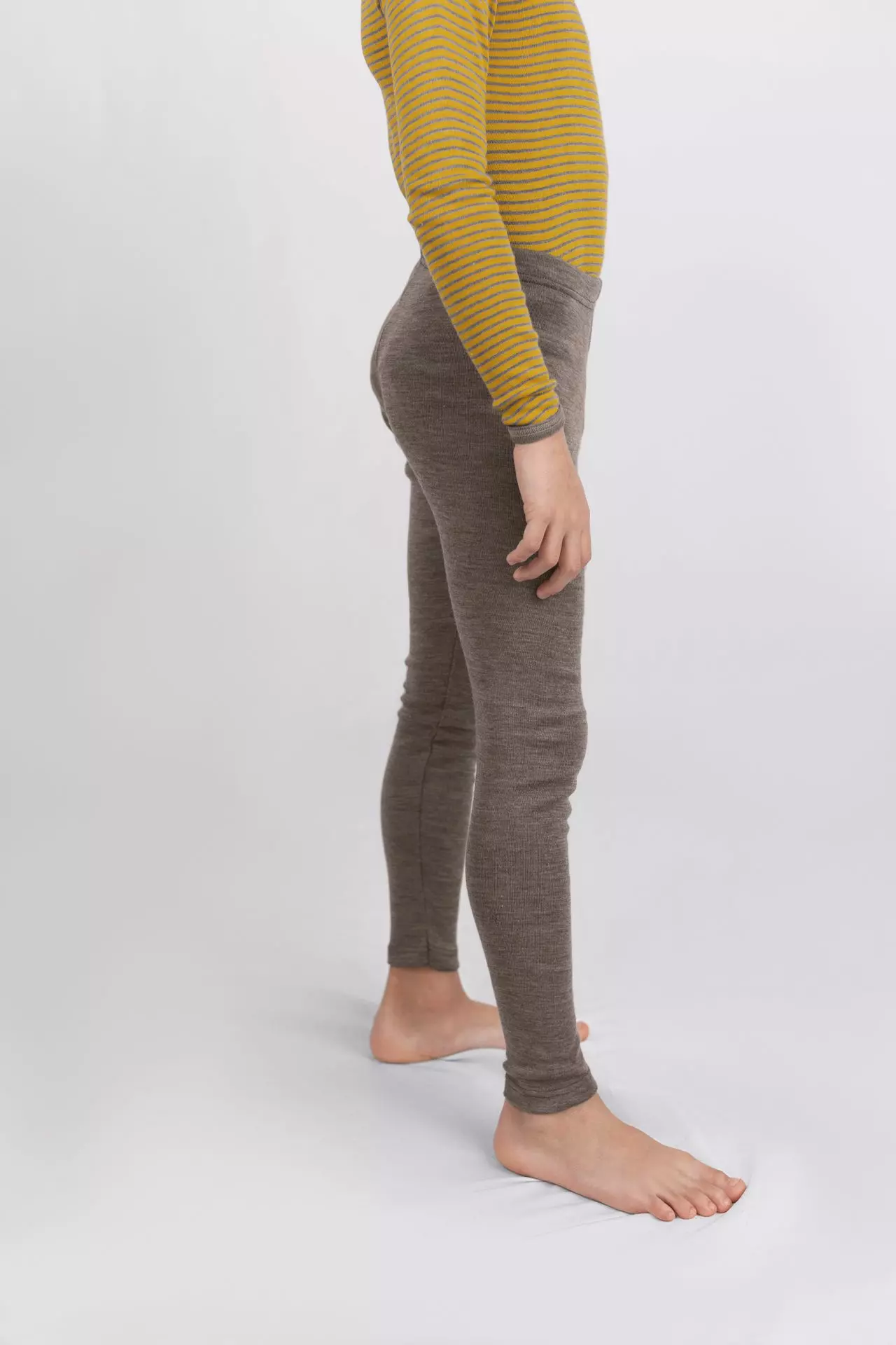 Engel Natur ullsilke byxor /  leggings i GOTS-certifierede  - Walnut - stående modell