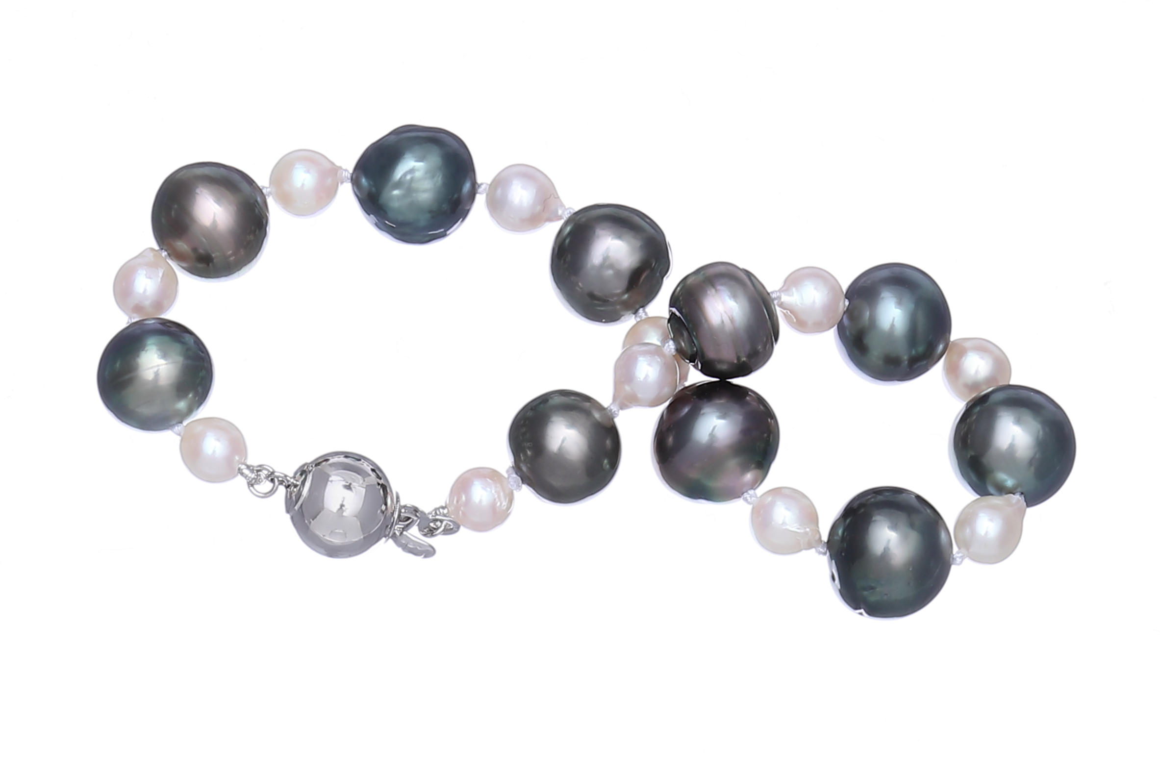 Pearl bracelet with Akoya pearls and Tahitian pearls - 2