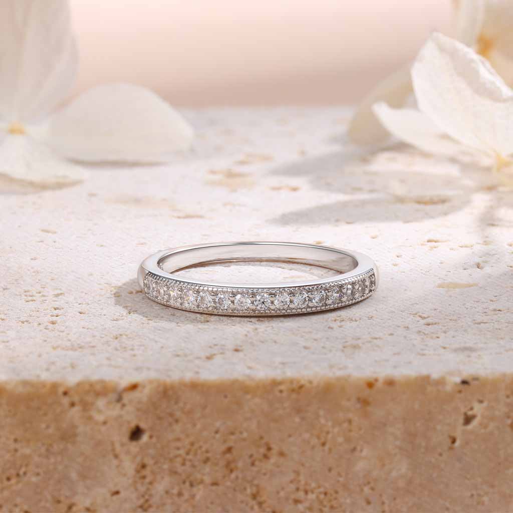 Eternityring Stars of Venice - 925s Silver Halvallians CZ Sten - 4