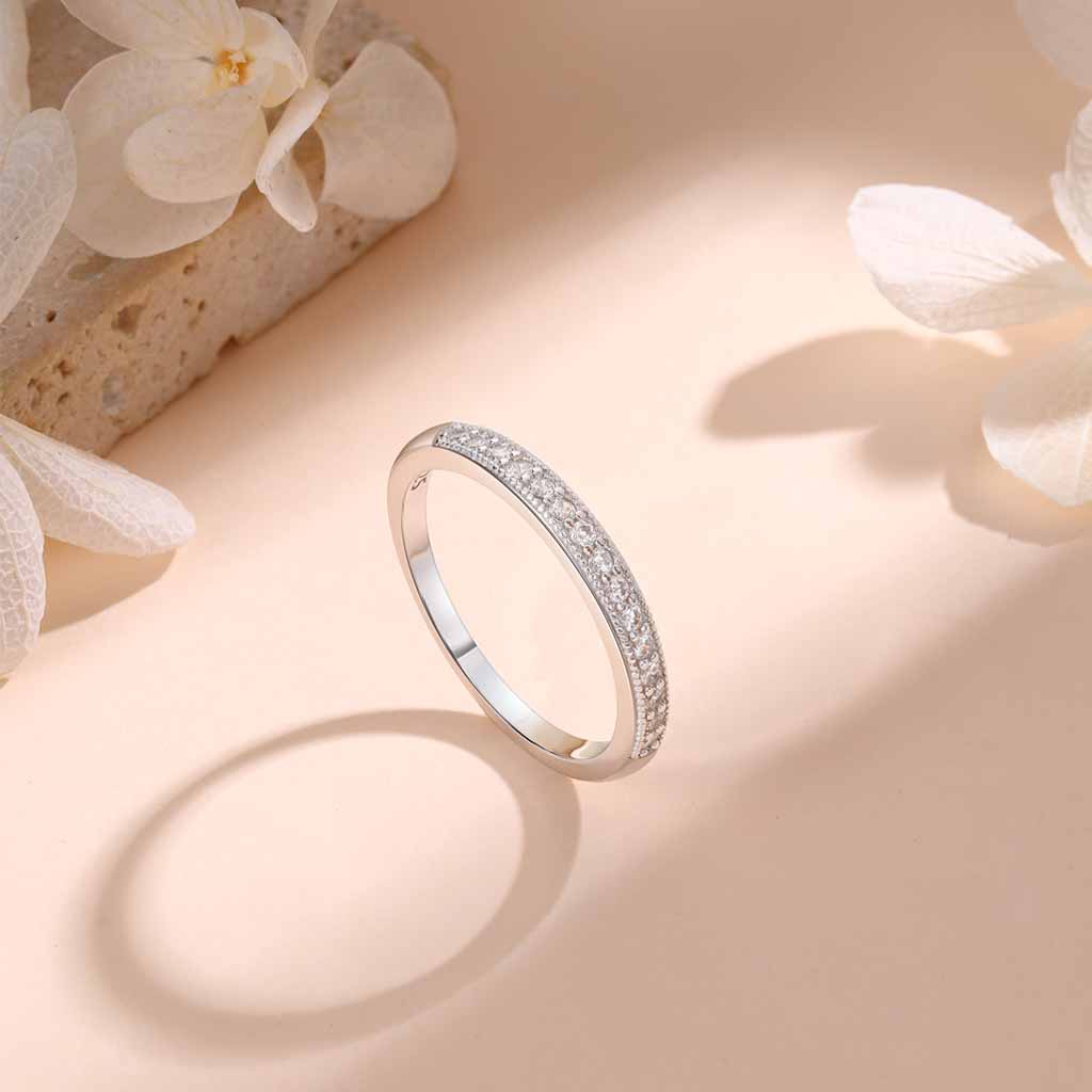 Eternityring Stars of Venice - 925s Silver Halvallians CZ Sten - 5