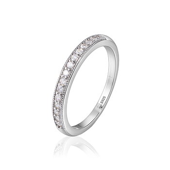 Eternityring Stars of Venice - 925s Silverring Halvallians Luxury AAA CZ diamanter