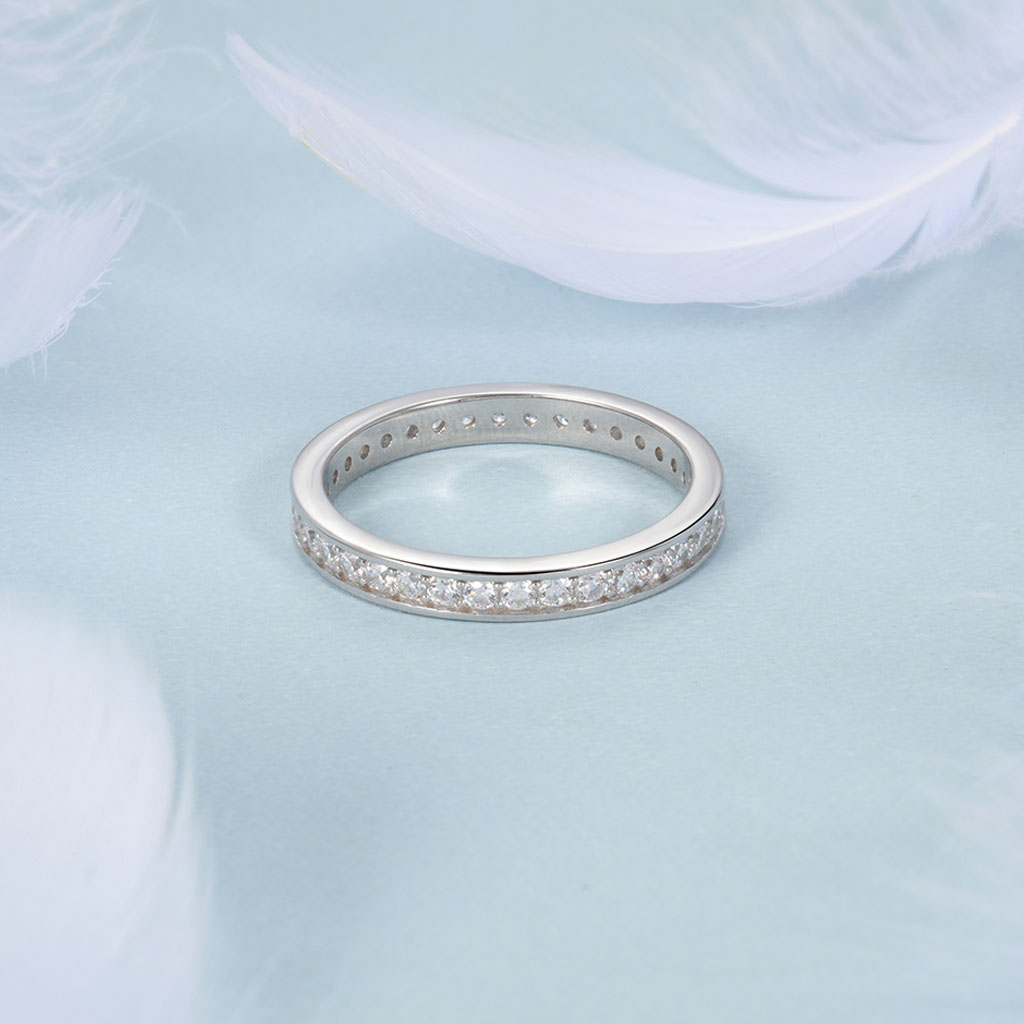 Silverring Eternity Elderflower - 925s CZ Diamanter Vit - 3