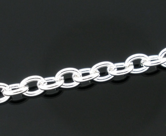 Kedja - silverplätterad, 3.5x2.5mm