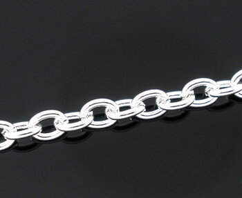 Kedja - silverplätterad, 3.5x2.5mm
