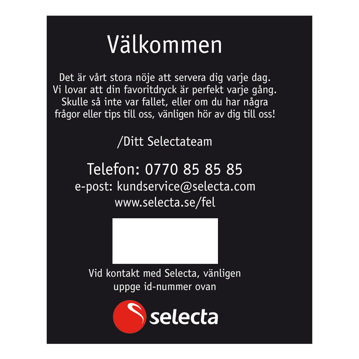 Kontakt / ID dekal till Starbucks med fönster