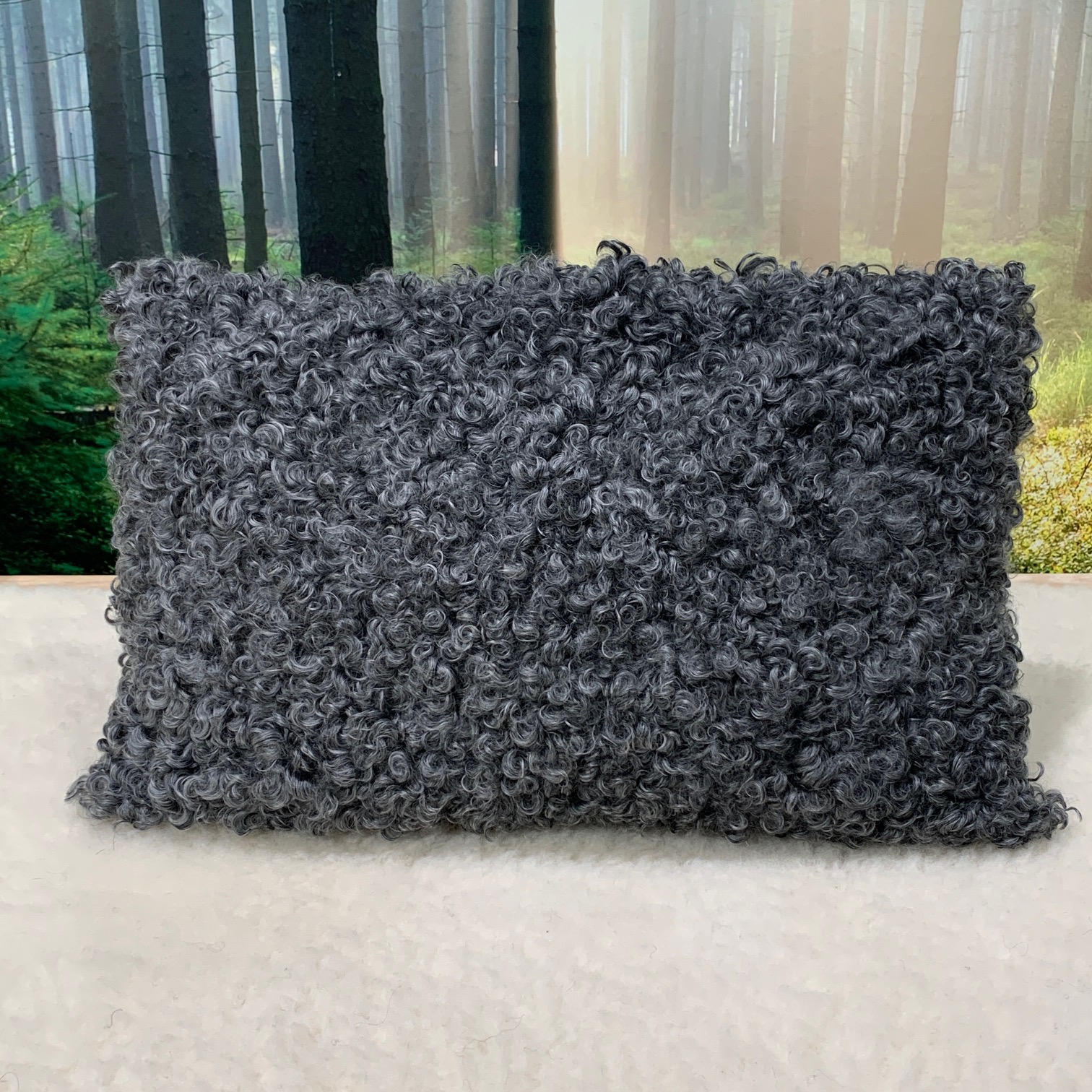 Lammskinnskudde i utvald Gotlandskinn 40x40 cm - 7
