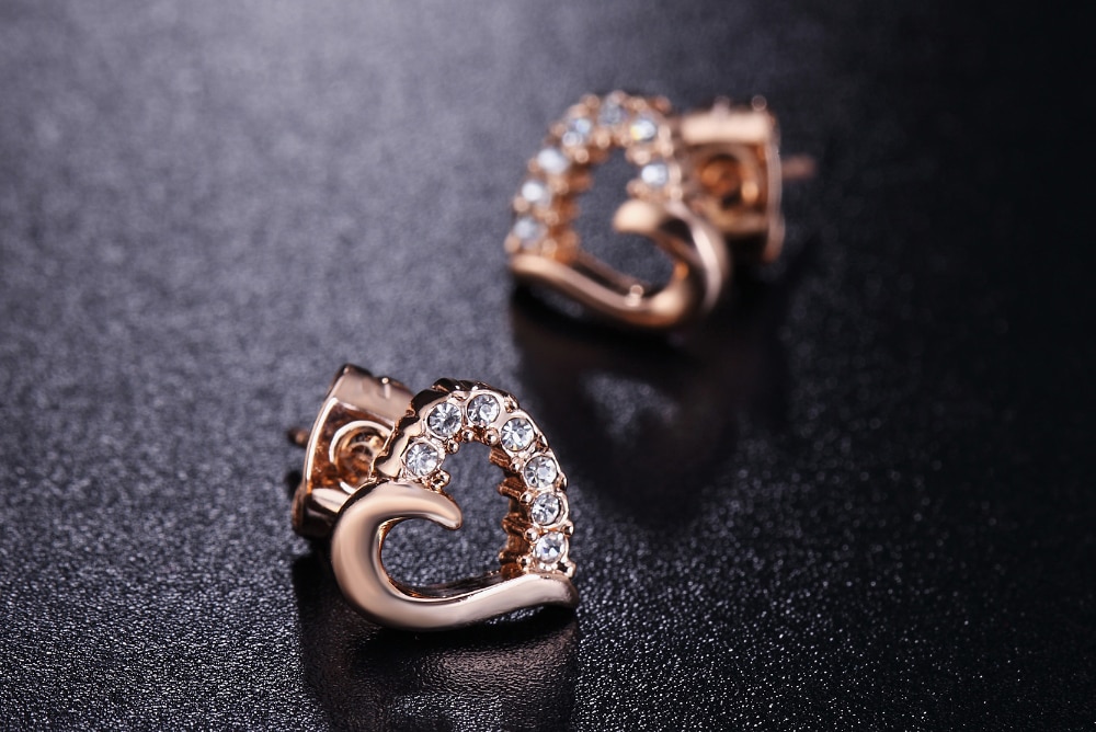 Örhängen med Austrian Crystals och i 18 K Roséguldplätering - 3