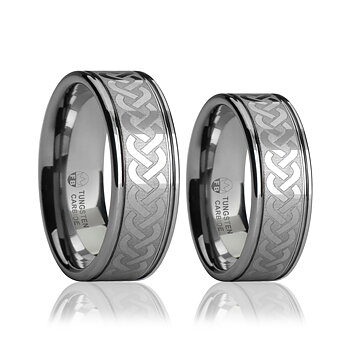 Inseparable Tungstensring Celtic Knot wolfram carbide 6mm förlovningsring Fint och Billigt