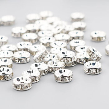 strass rondelle 6mmClear. 100 pcs