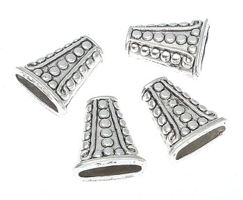 Stora antiksilverfärgade pärlkoner 18 mm, 6 st