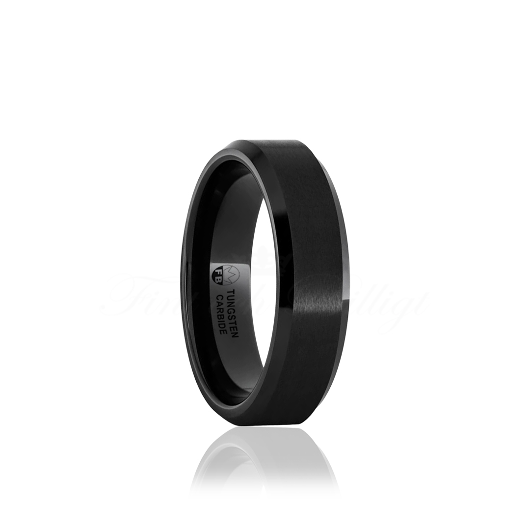 Ring Square Black - Wolfram Mat Sort Blank 4mm 6mm 8mm - 3