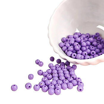 Akrylpärlor lila 6 mm – ca 180 st