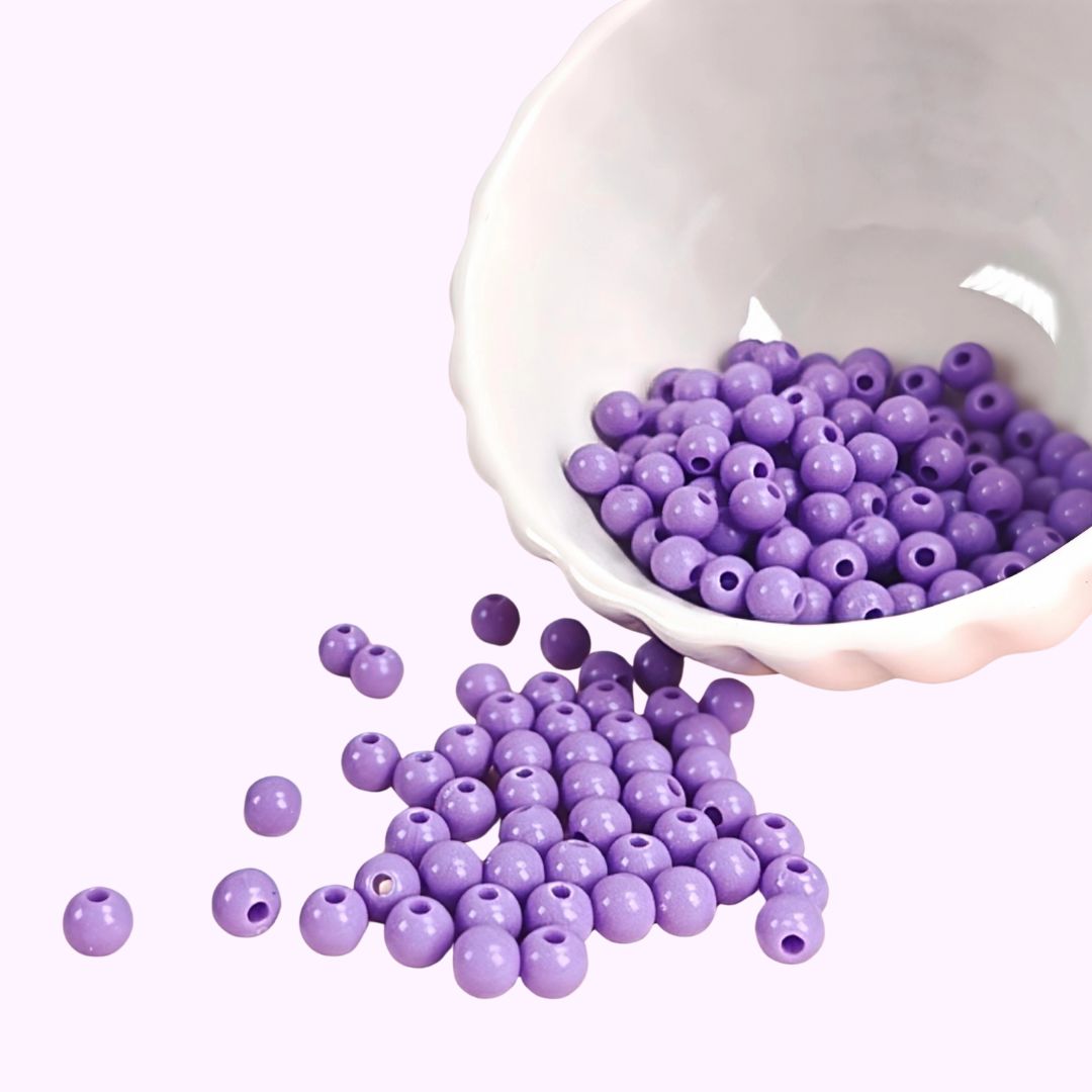 Akrylpärlor lila 6 mm – ca 180 st