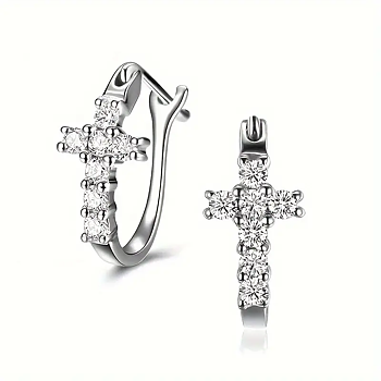 Örhängen "Latin Cross" med kristaller och i 925 Silverplätering