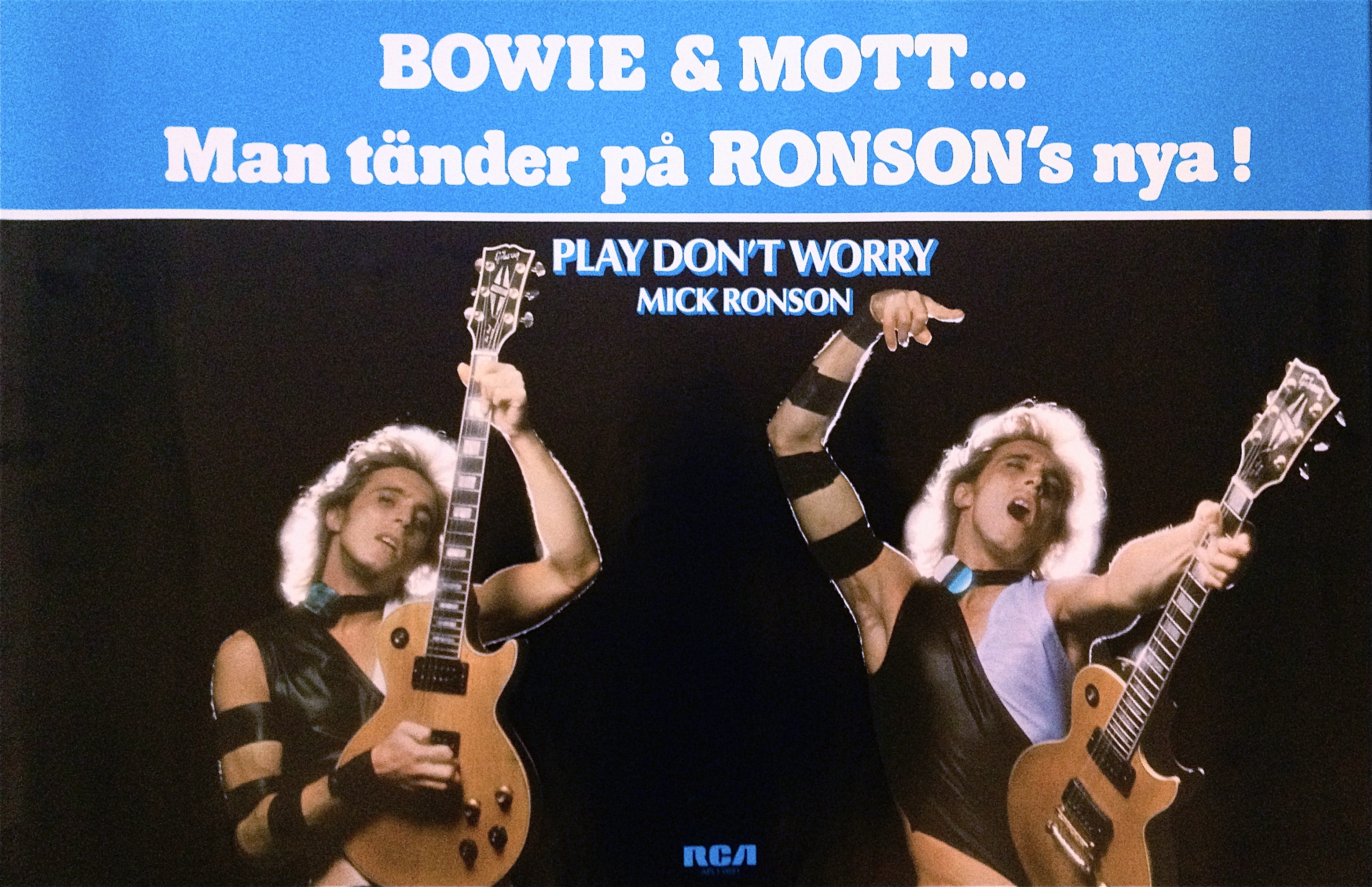 MICK RONSON - Play don´t worry (1973) Bowie & Mott.. LP Promoaffisch - 2