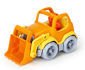 Orange legetøjsgravemaskine skovl