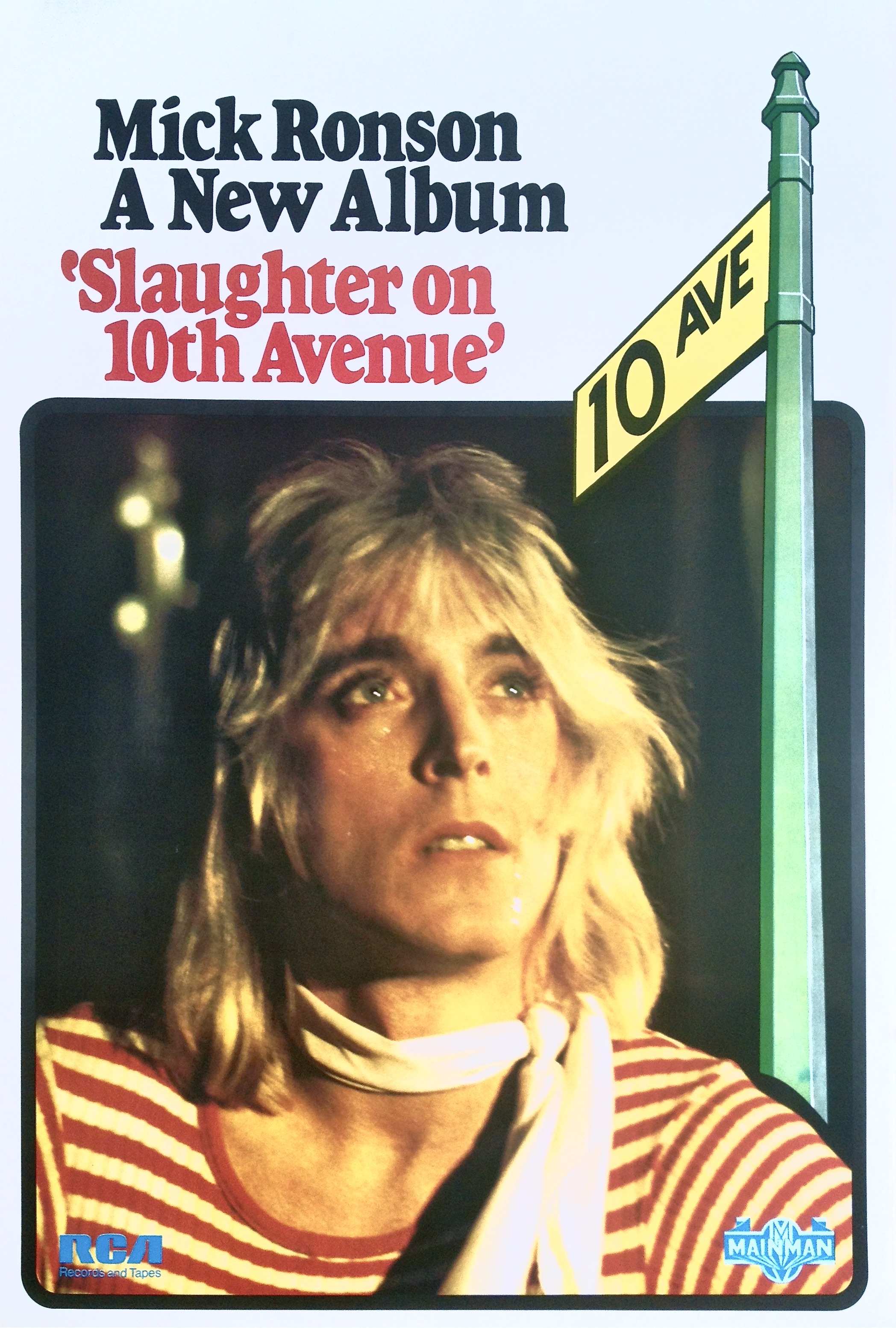 MICK RONSON - Slaughter on 10th avenue (1974) LP Promoaffisch