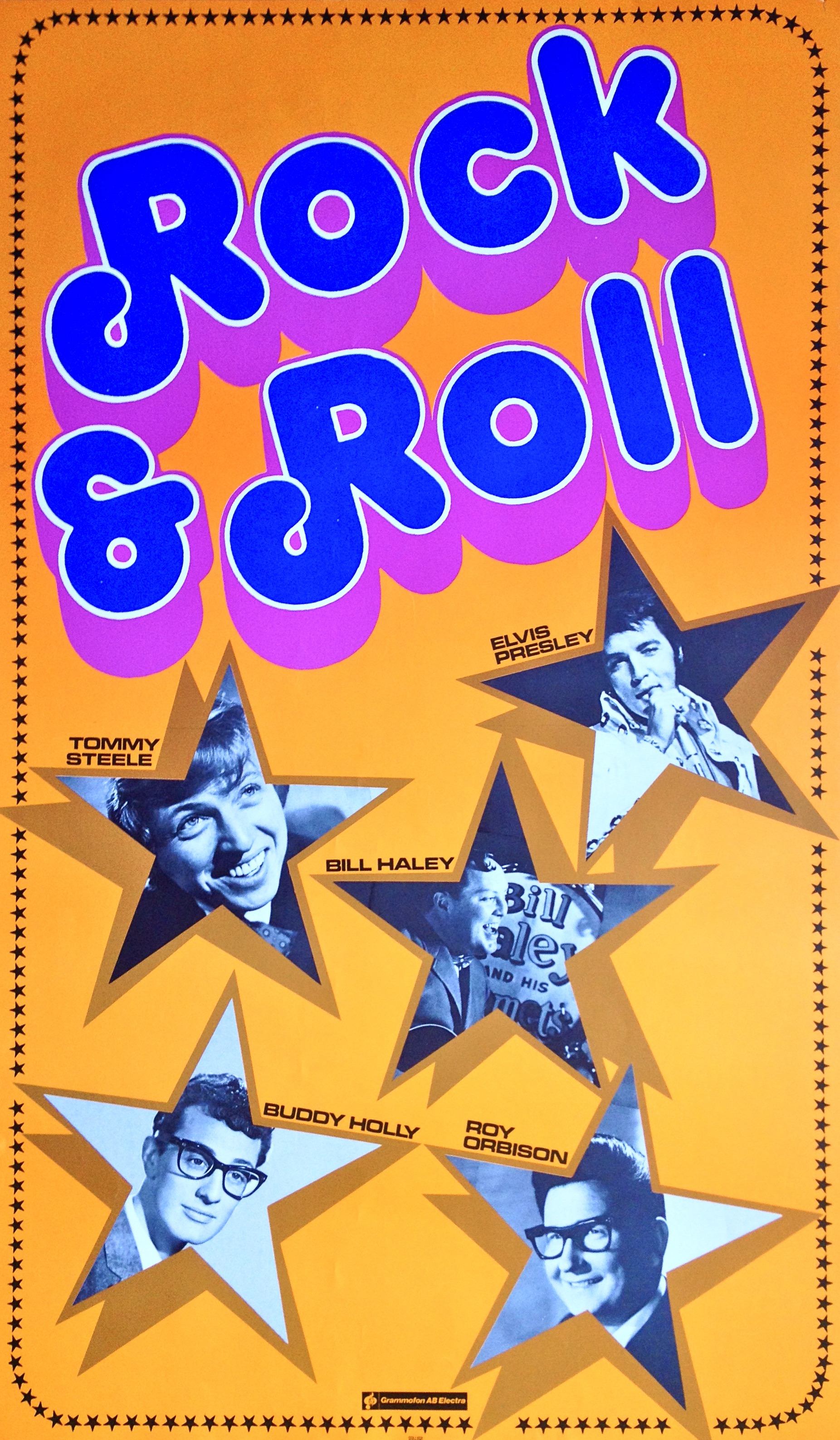ELVIS BUDDY HOLLY ROY ORBISON - Rock & roll (1970´s) Promoaffisch 