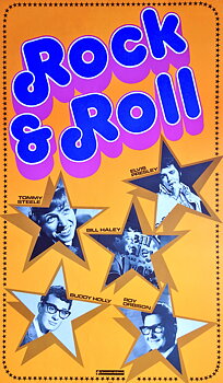 ELVIS BUDDY HOLLY ROY ORBISON - Rock & roll (1970´s) Promoaffisch 