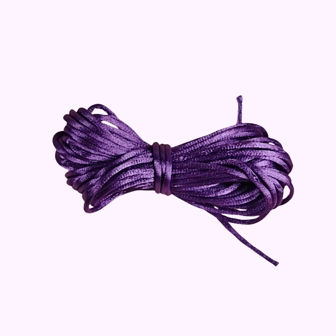 Satinsnöre 2mm rattail lila 10 meter