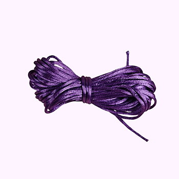 Satinsnöre 2mm rattail lila 10 meter