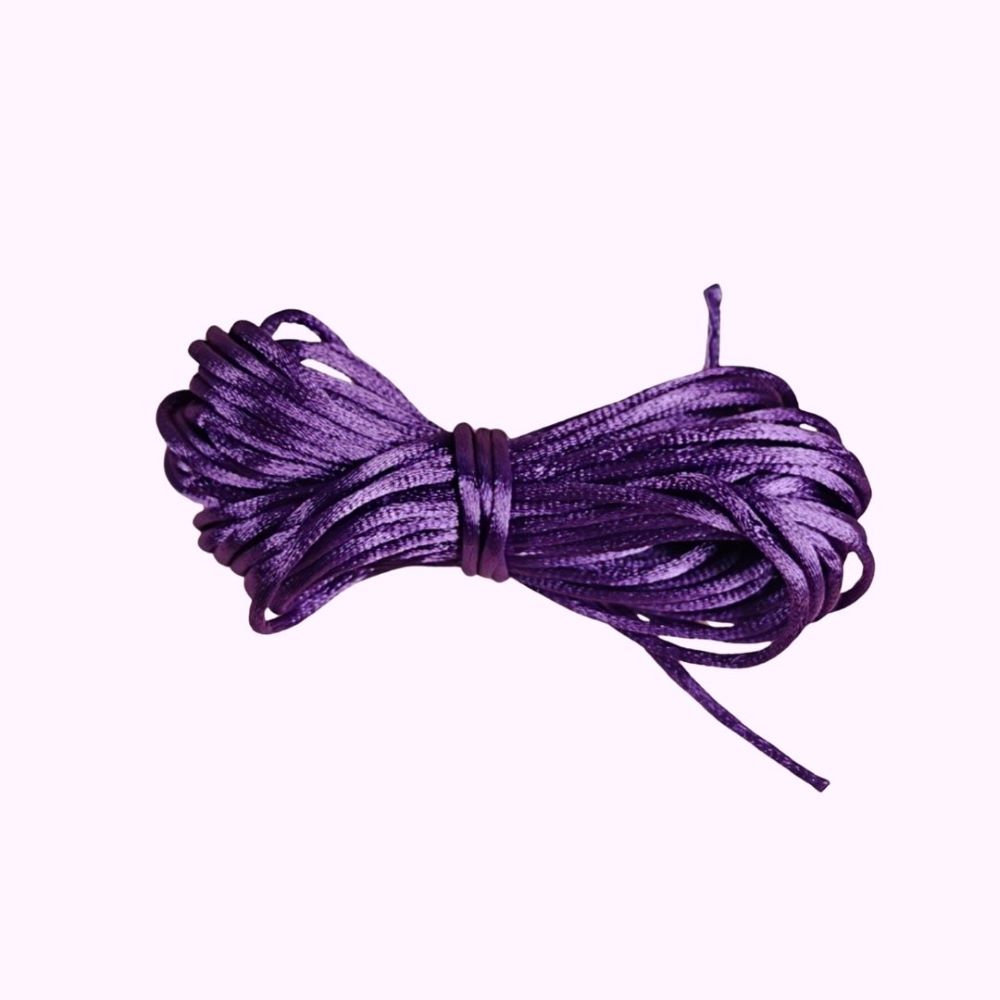 Satinsnöre rattail 2 mm – lila