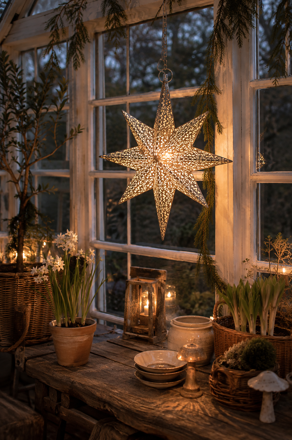 Star - Advent star Electric - Antique white 49.5x43x10 cm - 14
