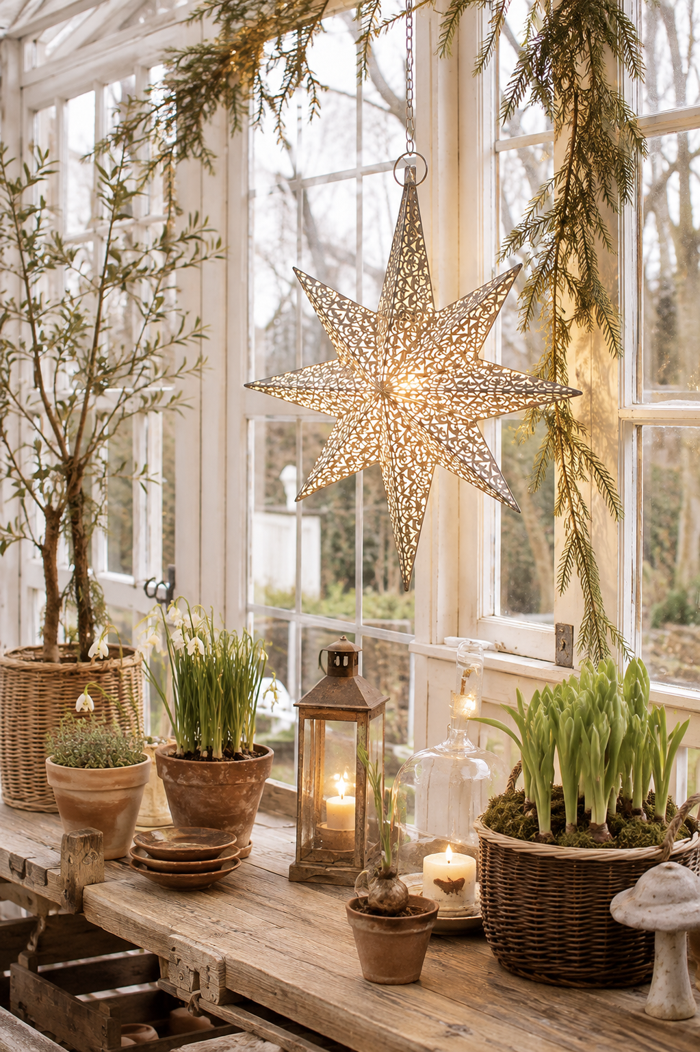 Star - Advent star Electric - Antique white 49.5x43x10 cm - 3