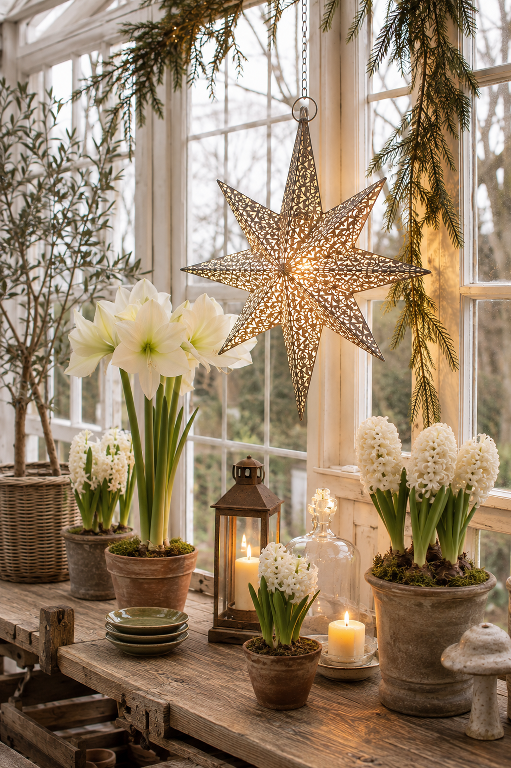 Star - Advent star Electric - Antique white 49.5x43x10 cm